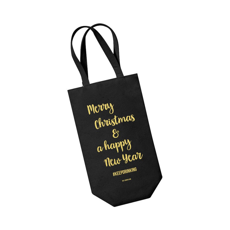 Saco para Garrafa de Vinho "Merry Christmas & a Happy New Year"