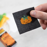 Caixa de Fósforos Ponto Cruz Abóbora de Halloween