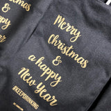 Saco para Garrafa de Vinho "Merry Christmas & a Happy New Year"