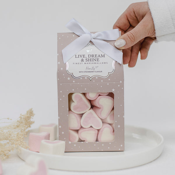 Corações de Marshmallow – Sabor Morango (90g)