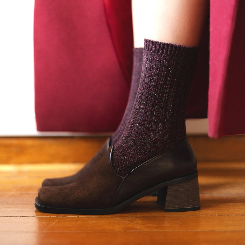 Meias de Lã & Seda Dust Star (Burgundy)