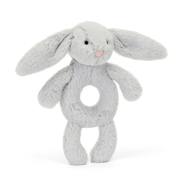 Bashful Bunny Ring Rattle Silver