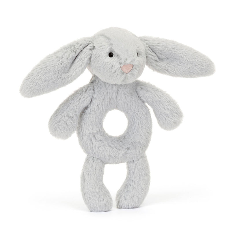 Bashful Bunny Ring Rattle Silver