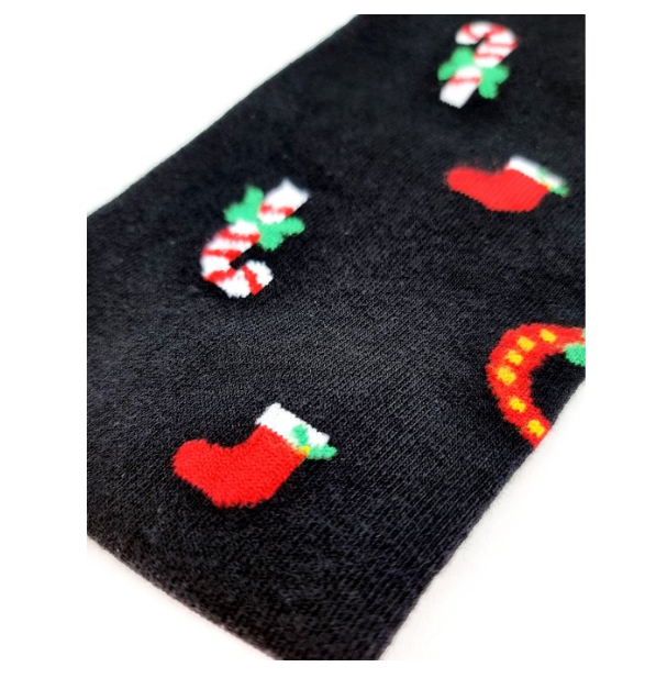 Meias de Natal "Black with Candy Canes and more"