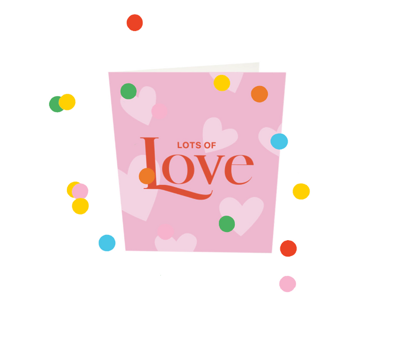 Postal de Confettis "Lot´s Of Love"