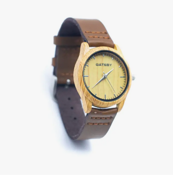 Relógio Vintage de Quartzo com Pulseira em Couro (Tamanho S)