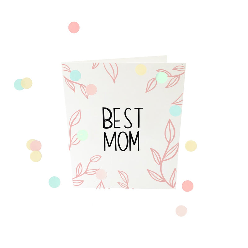 Postal de Confettis "Best Mom"